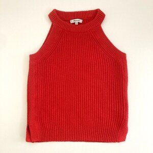 NEW Madewell Halter Style Sweater Tank Vest XXS Tomato Red Orange Cotton